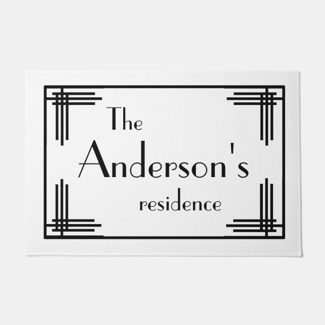 Personalized Doormat - Art Deco Style (Front)