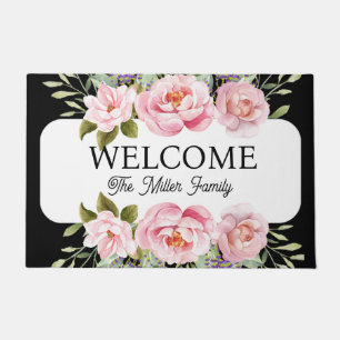 Personalized doormat floral personalized