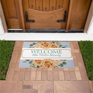 Personalized doormat floral personalized
