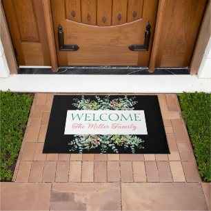 Personalized doormat floral personalized