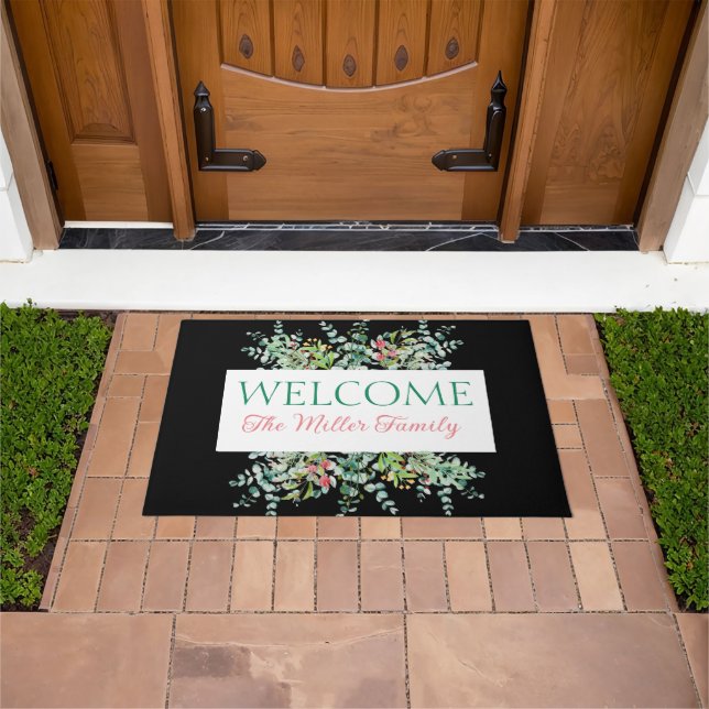 Personalized doormat floral personalized (Outdoor)