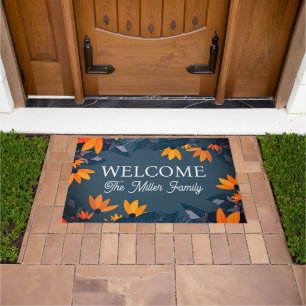 Personalized doormat floral personalized