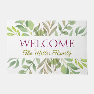 Personalized doormat floral personalized