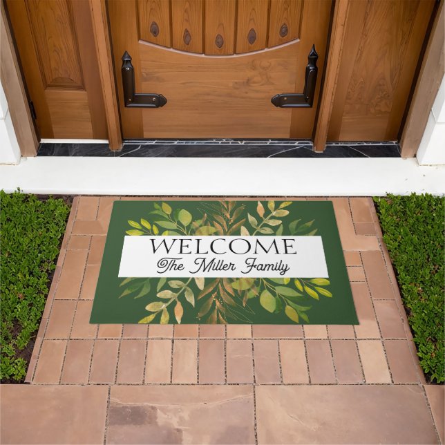 Personalized doormat floral personalized (Outdoor)