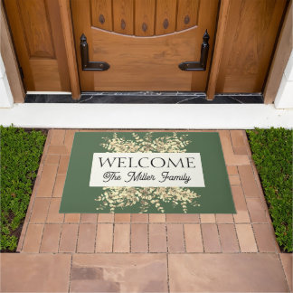 Personalized doormat floral personalized