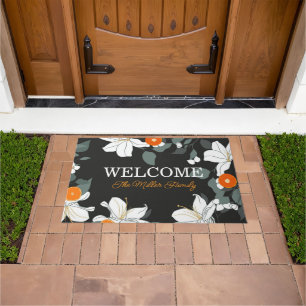 Personalized doormat floral personalized