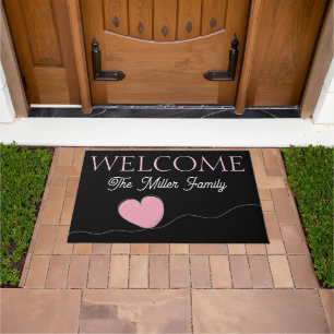 Personalized doormat heart personalized