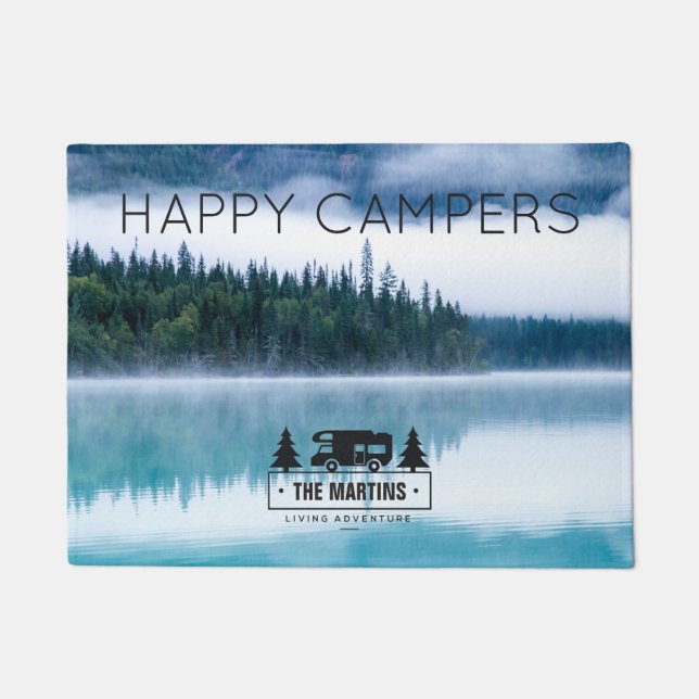Personalized Doormat Nature | Happy Campers Lake (Front)