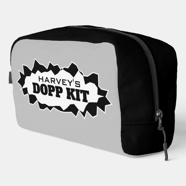 Personalized dopp kit toiletry travel bag for men (Right Corner)