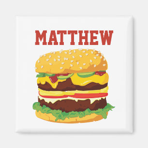 Personalized Double Cheeseburger Fridge Magnet
