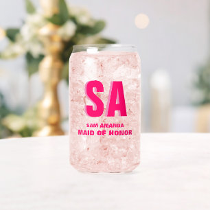 Personalized Double Shadow Monogram Maid Of Honour Can Glass