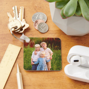 Personalized Double Sided 2 Photo of Kids Family Keychain