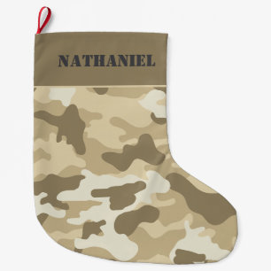 Personalized Double sided Camouflage Large Christmas Stocking
