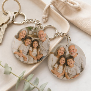 Personalized Double-Sided Family Photo Keychain