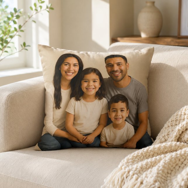 Personalized Double-Sided Family Photo Throw Pillow (Creator Uploaded)
