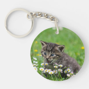 Personalized Double Sided Kitty Cat Pet Keychain