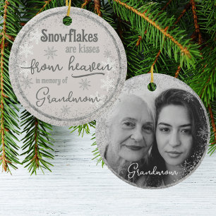 Personalized Double Sided Memory Snowflake Photo C Ceramic Ornament