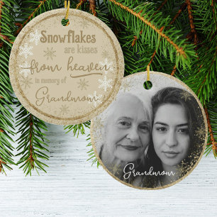 Personalized Double Sided Memory Snowflake Photo Ceramic Ornament