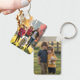 Personalized Double Sided Photo Keepsake   Custom  Keychain