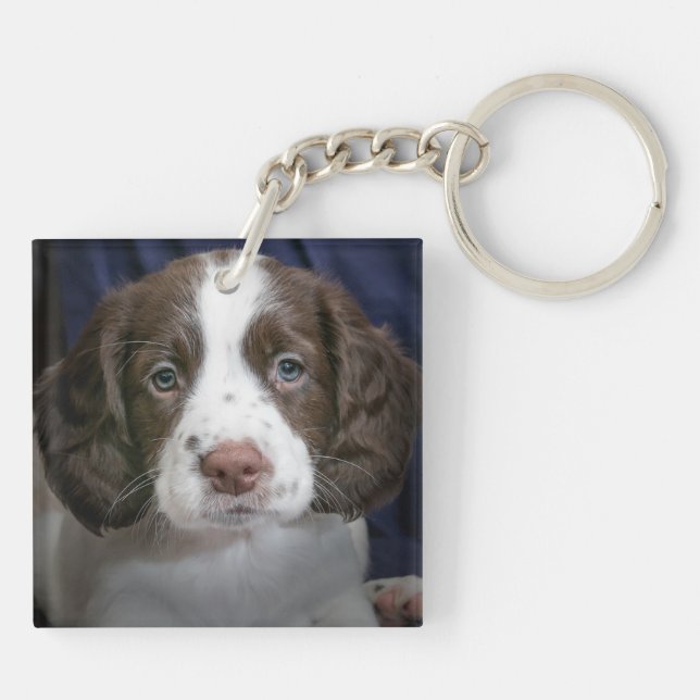 Personalized Double Sided Puppy Dog Pet Key chain (Back)