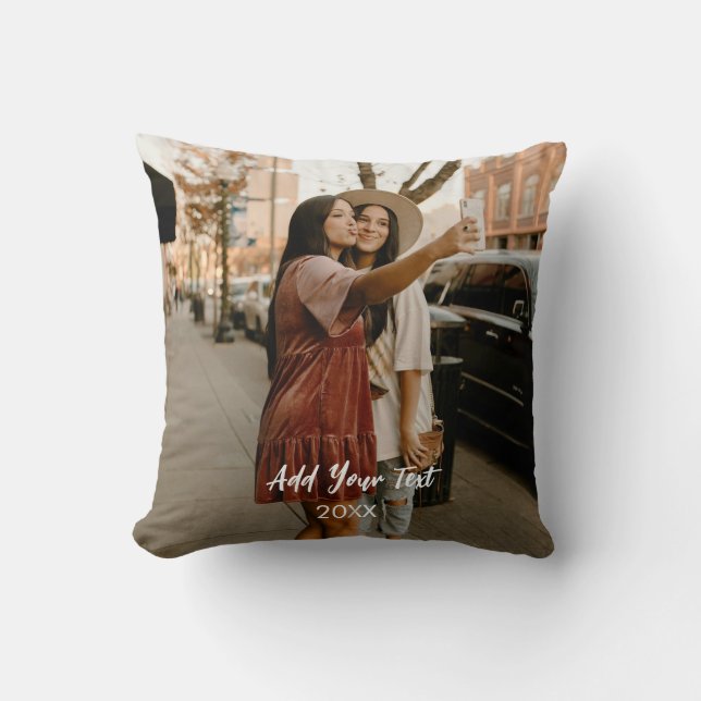 Personalized Double-Sided Two Photos Throw Pillow (Front)