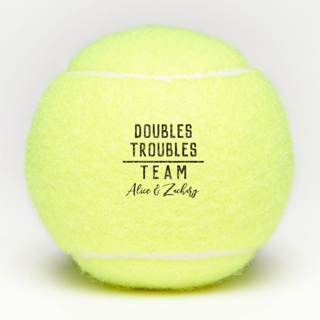 Personalized Doubles Team Tennis Balls (Front)