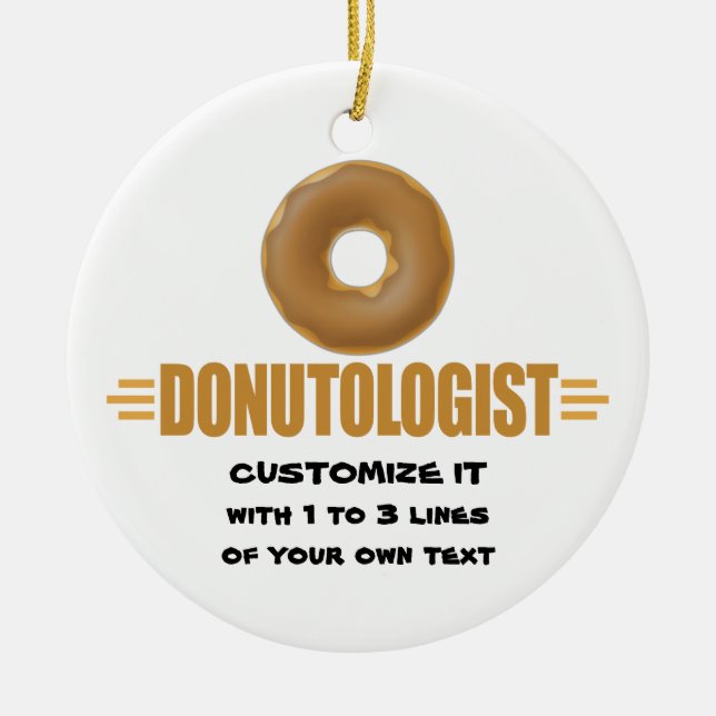 Personalized Doughnut Ceramic Ornament (Front)