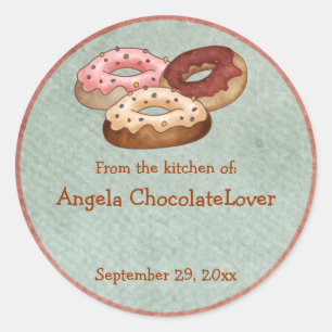 Personalized Doughnut Recipe Stickers