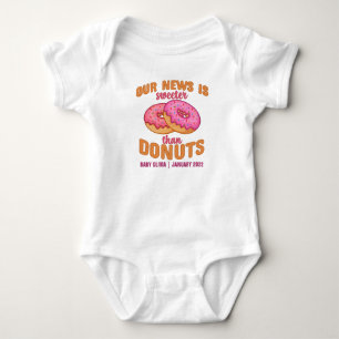 Personalized Doughnuts Baby Announcement Bodysuit