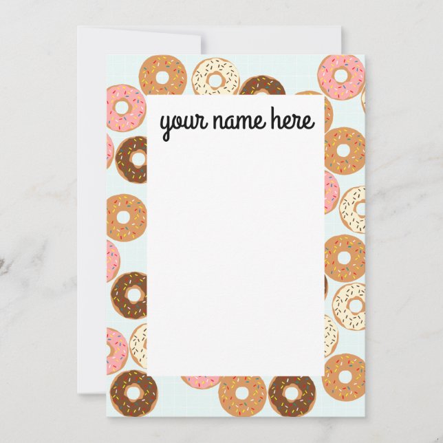 Personalized Doughnuts Notecards (Front)