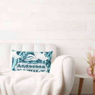 Personalized Dove Love Bird Family Established Lumbar Pillow