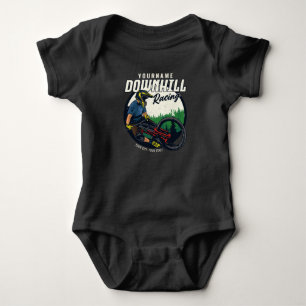 Personalized Downhill Racing Mountain Bike Trail   Baby Bodysuit