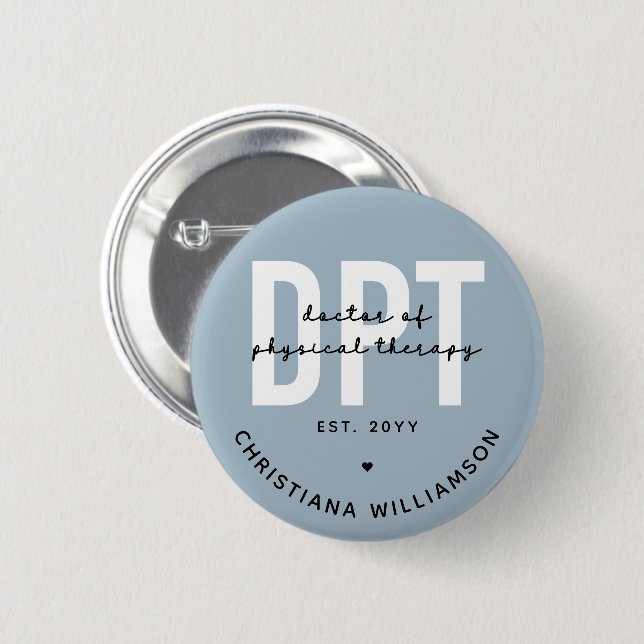 Personalized DPT Doctor of Physical Therapy 2 Inch Round Button (Front & Back)