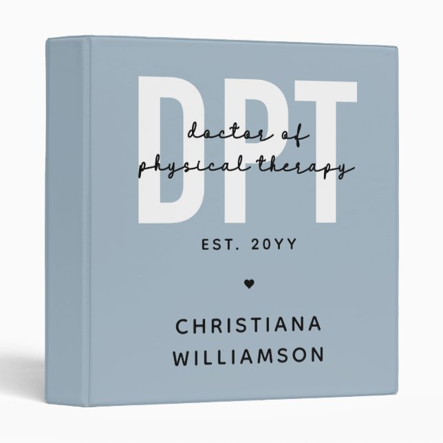 Personalized DPT Doctor of Physical Therapy Binder (Front/Spine)