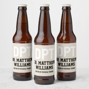 Personalized DPT Doctor of Physical Therapy Gift Beer Bottle Label