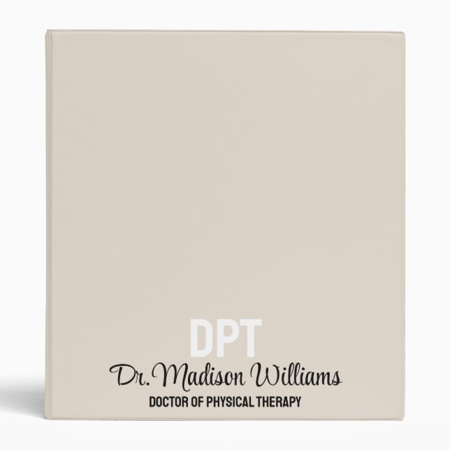Personalized DPT Doctor of Physical Therapy Gift Binder (Front)