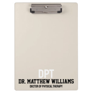 Personalized DPT Doctor of Physical Therapy Gift Clipboard