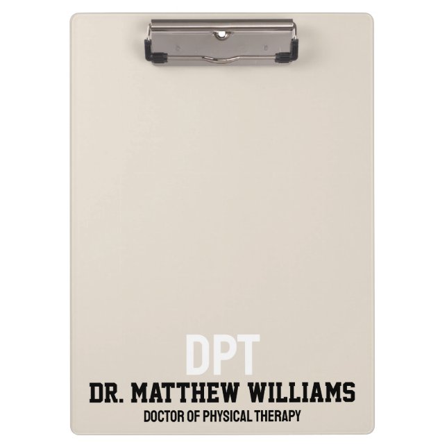 Personalized DPT Doctor of Physical Therapy Gift Clipboard (Front)