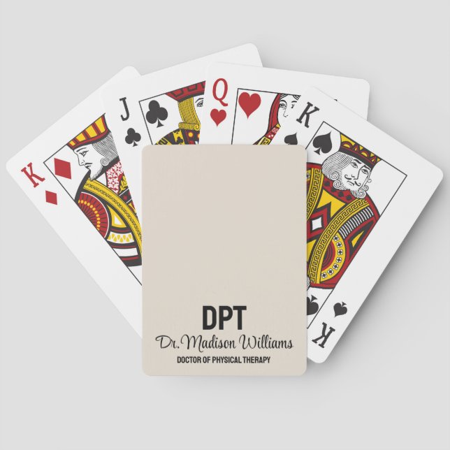 Personalized DPT Doctor of Physical Therapy Gift Playing Cards (Back)