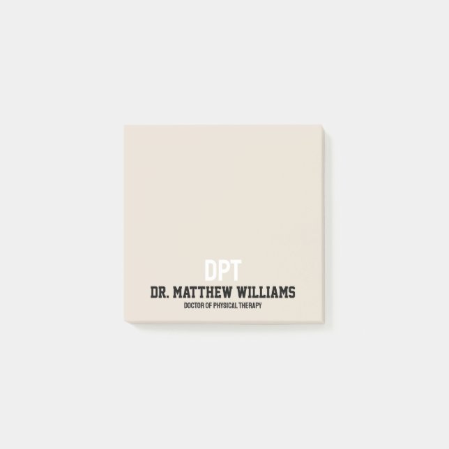 Personalized DPT Doctor of Physical Therapy Gift Post-it Notes (Front)