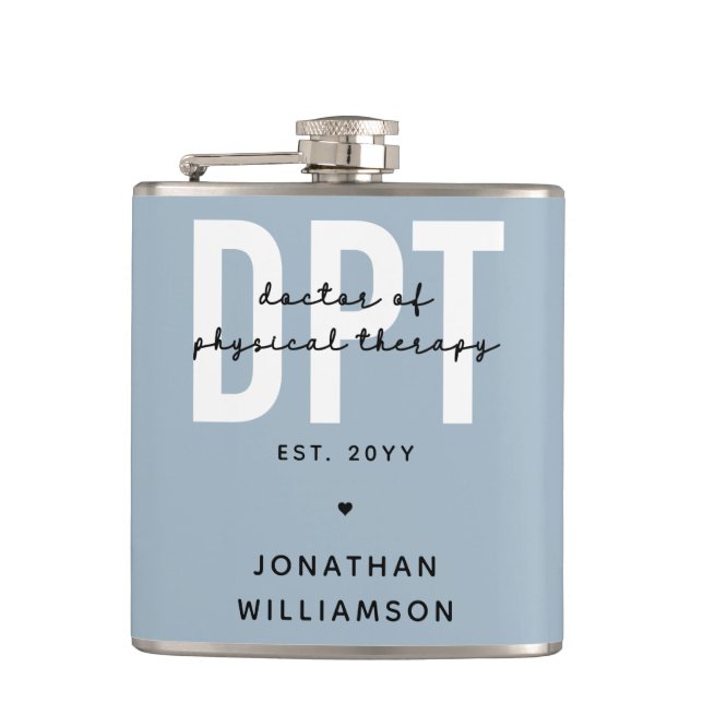 Personalized DPT Doctor of Physical Therapy Hip Flask (Front)