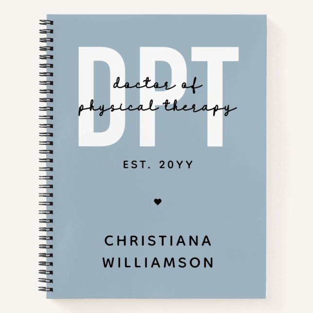 Personalized DPT Doctor of Physical Therapy Notebook (Front)