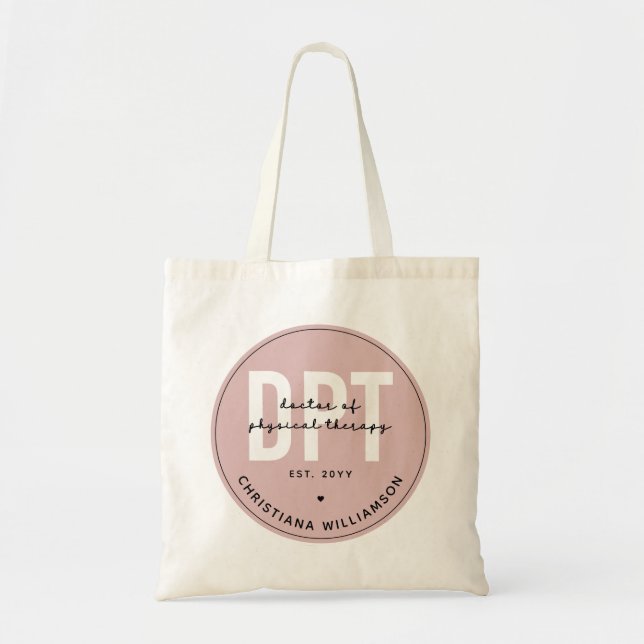 Personalized DPT Doctor of Physical Therapy Tote Bag (Front)