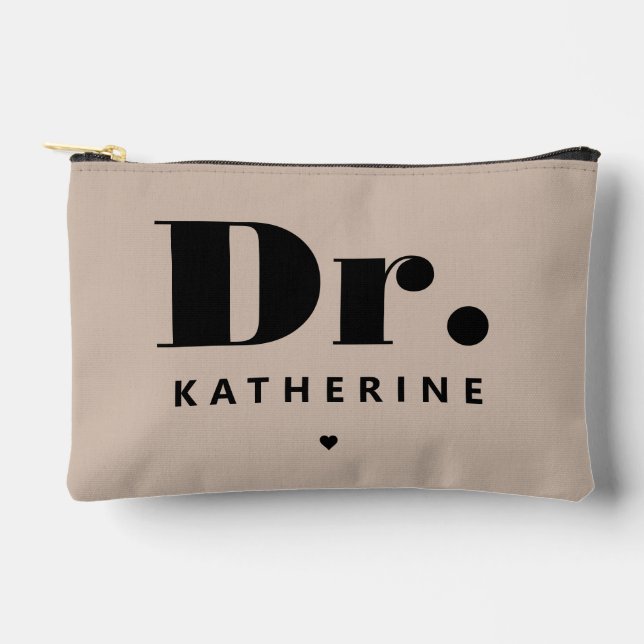Personalized Dr Bold Typography Doctor Graduation Accessory Pouch (Front)
