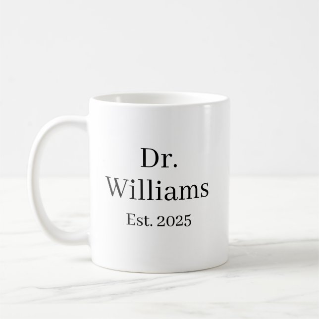 Personalized Dr Coffee Mug, name Ceramic Mug E (Left)