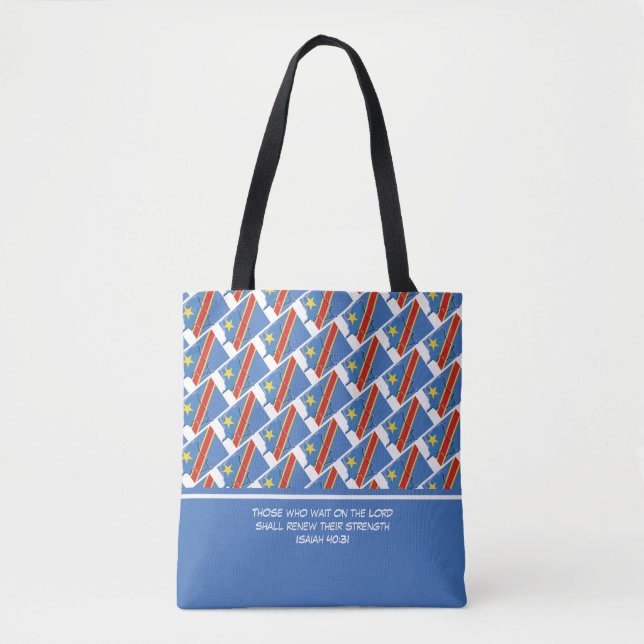 Personalized DR CONGO FLAG Custom Scripture Tote Bag (Front)