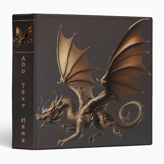 Personalized Dragon 3-Ring Binder (Front/Spine)