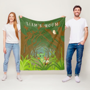 Personalized Dragon and Friend  Fleece Blanket