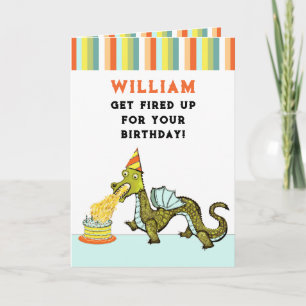 Personalized Dragon Birthday Card