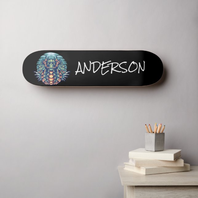 Personalized  Dragon Skateboard (Wall Art (Horz))